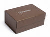 Dark Brown Faux Leather Gift Box with Silver Foil Logo to Lid