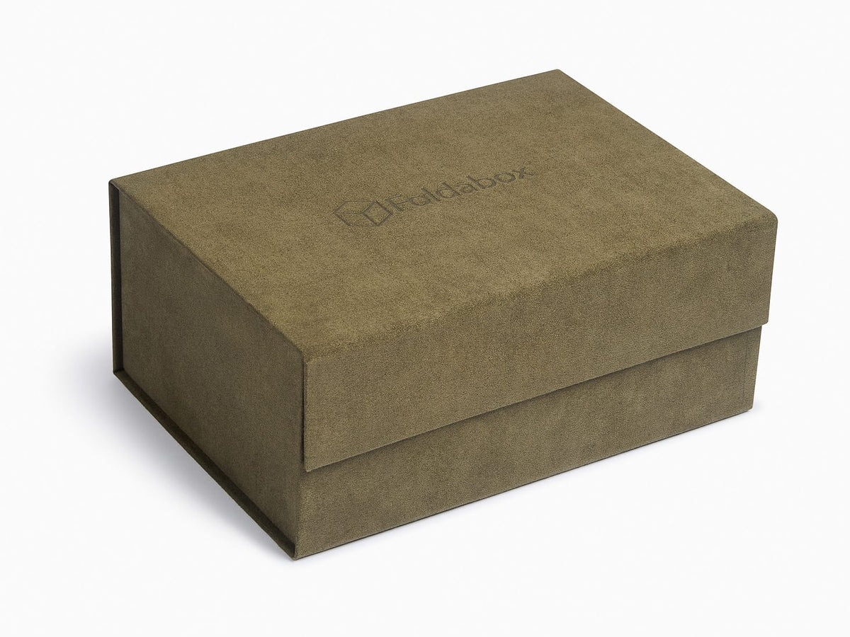 Sage Green Faux Suede A5 Deep Gift Boxes no ribbon (Pack of 12)