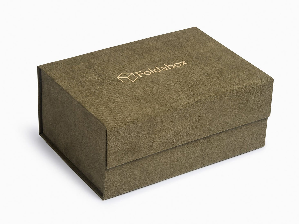 Sage Green Faux Suede A5 Deep Gift Boxes no ribbon (Pack of 12)