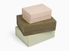 Stone Faux Suede Gift Box Featured with Sage Green Faux Suede and Linen Gift Boxes