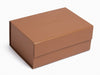 Tan Faux Leather A5 Deep Gift Box with Debossed Logo