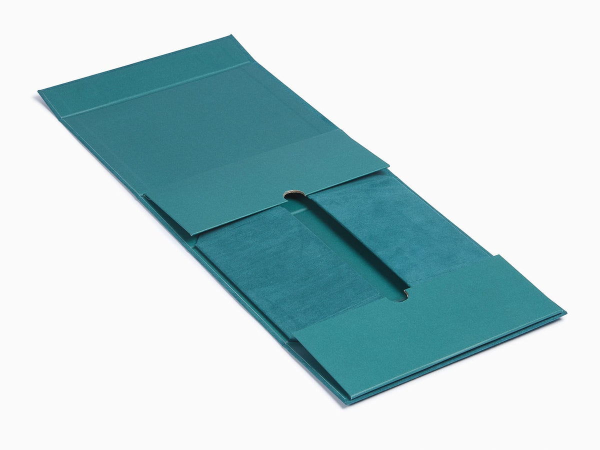 Teal Faux Suede A5 Deep Gift Box Supplied Flat