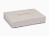 Natural Linen A5 Shallow Gift Box with Custom Gold Foil Logo to Lid