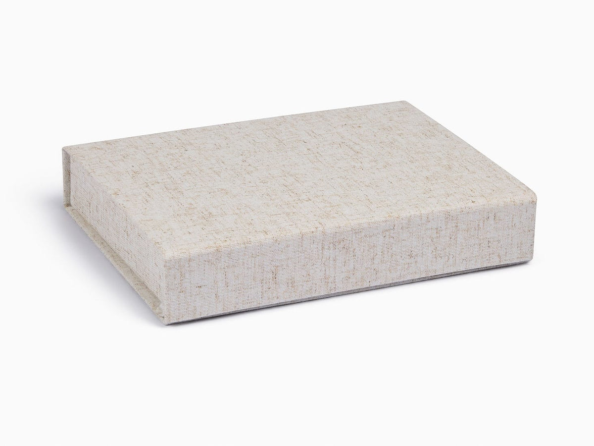A5 SHallow Natural Linen Gift Boxes