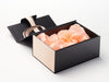 Peach Tissue and Peach Fuzz Ribbon Featured in Black No Magnet Gift Box with Hessian Linen FAB Sides®