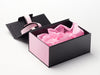 Tulip Ribbon and Rose Pink Tissue Featured in Black No Magnet Gift Box with Rose Pink Linen FAB Sides®