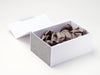 Slate Grey Tissue Featured in White Gift Box with Grey Linen FAB Sides®