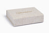 Natural Linen A6 Shallow Gift Box with Custom Gold Foil Logo To Lid