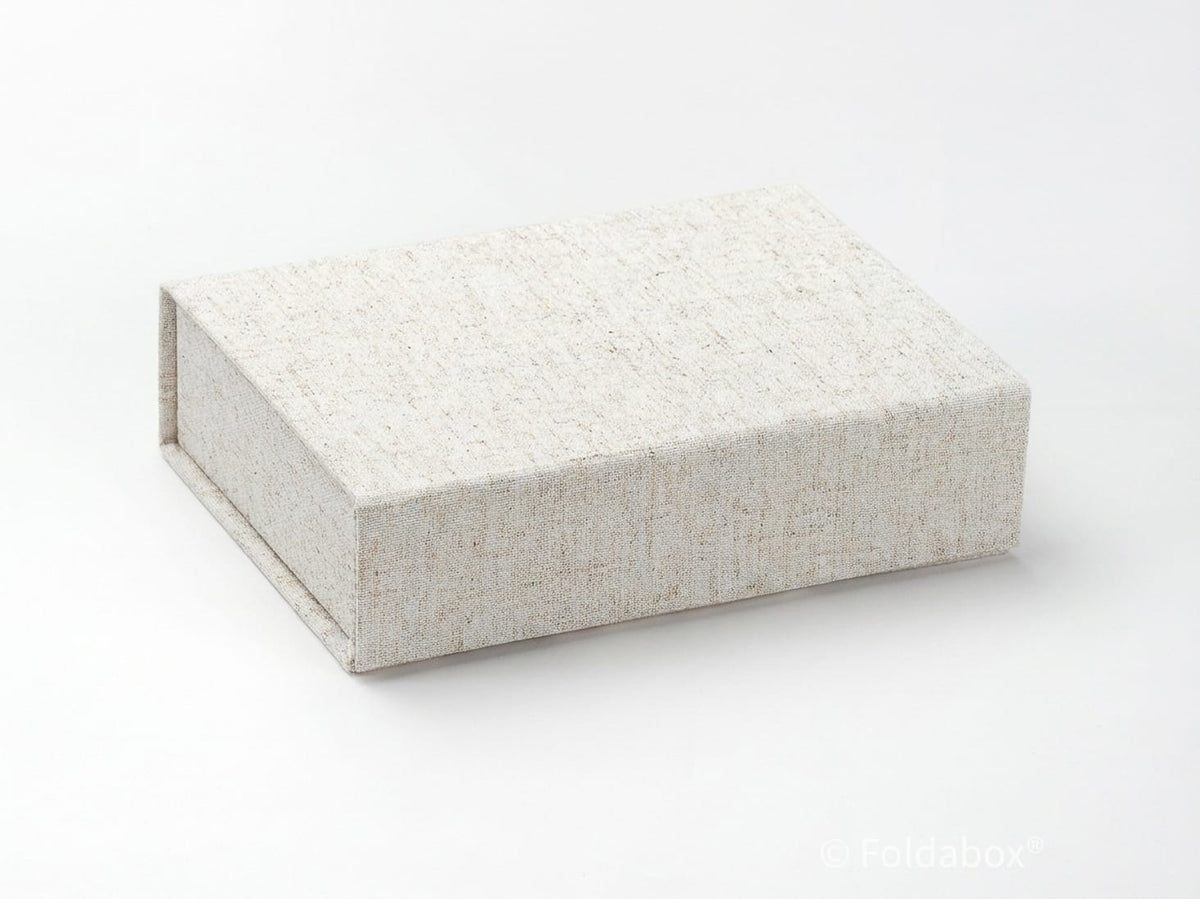Natural Linen A6 Shallow Folding Gift Box