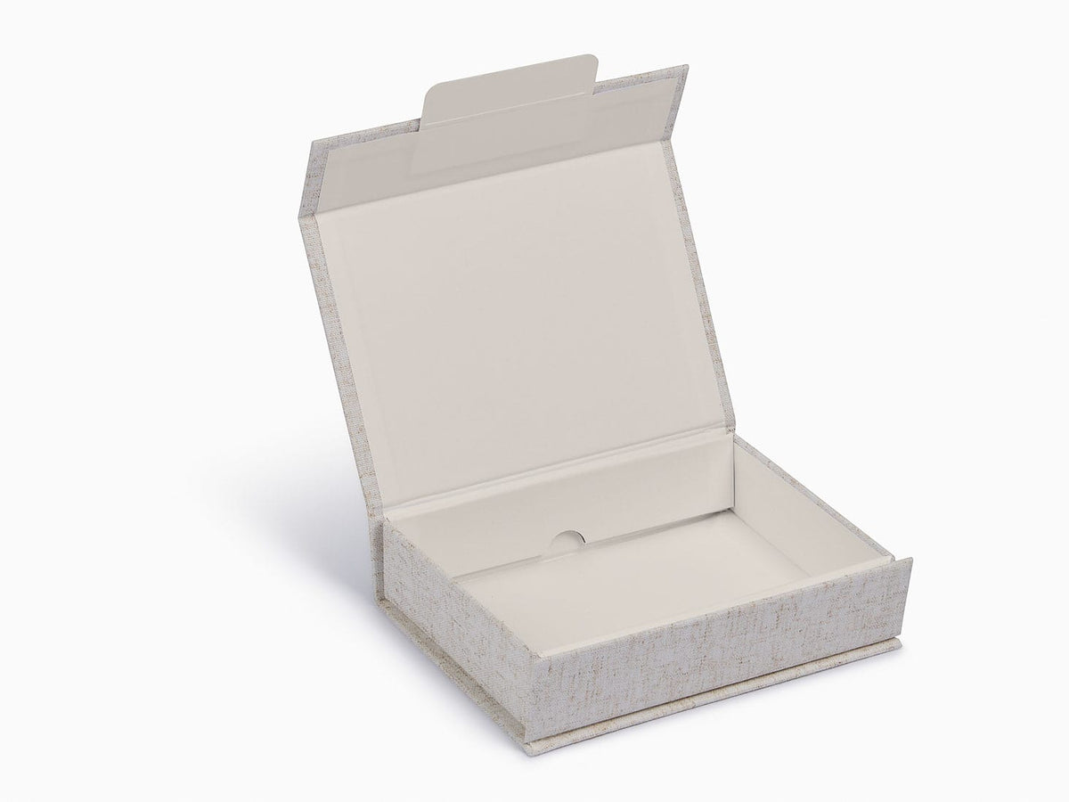 Natural Linen A6 Shallow Gift Box Open