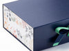 Aromatics FAB Sides® Decorative Side Panels on Navy Gift box with Sage Green Double Ribbon