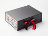 Radiant Red Tissue and Ribbon Featured on Black No Magnets Gift Box with Mexican Mix FAB Sides®