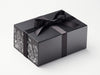 Black Botanical Sketch FAB Sides® Featured on Black No Magnet Gift Box with Black Satin Ribbon