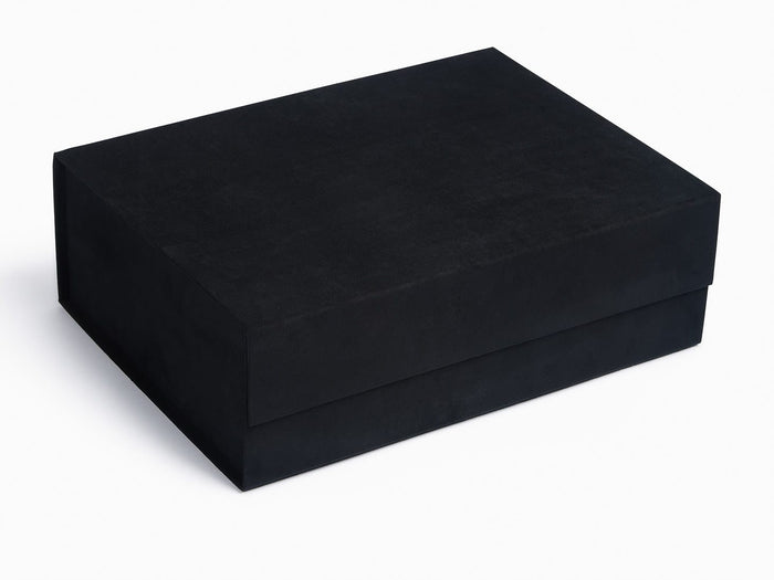 Black A4 Deep Faux Suede Gift Box Assembled