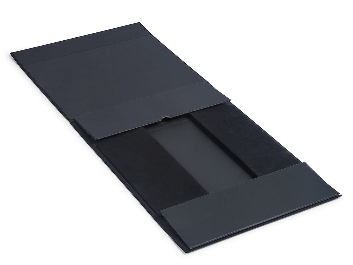 Black A4 Deep Faux Suede Gift Box Supplied Flat