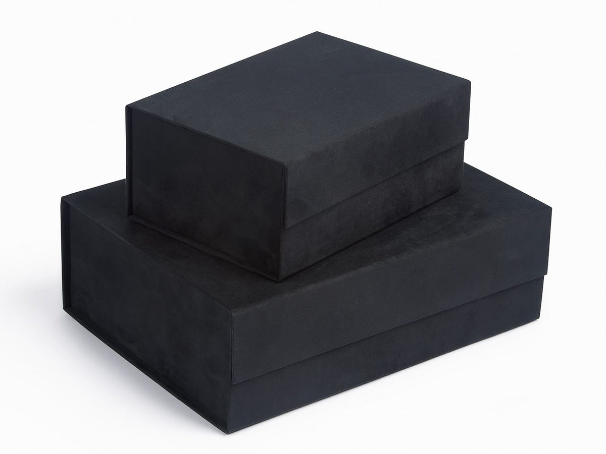 Black Faux Suede A5 and A4 Deep Gift Boxes