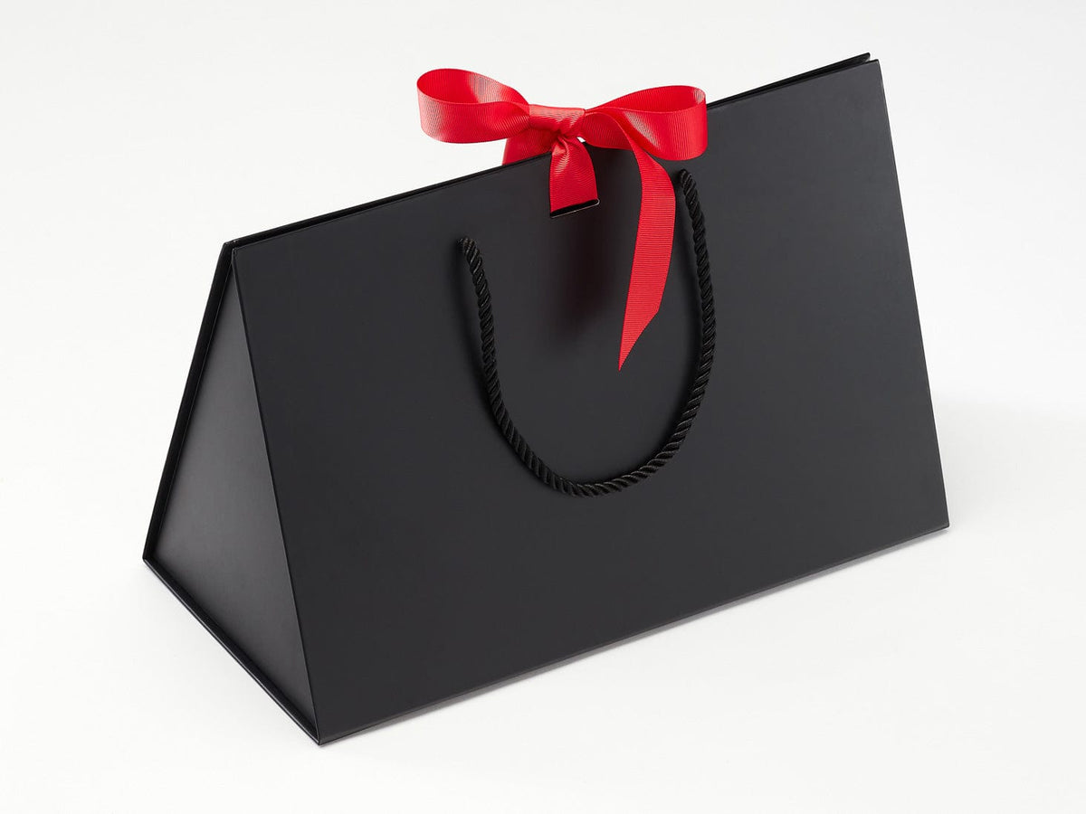 Large Black BoxBag®  Featured with Radiant Red Grosgrain Ribbon