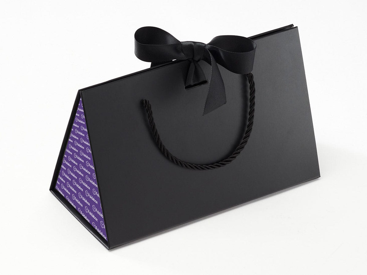 Medium Black BoxBags® Featured With Custom Logo Printed Side Panel Labels from brokenlogo