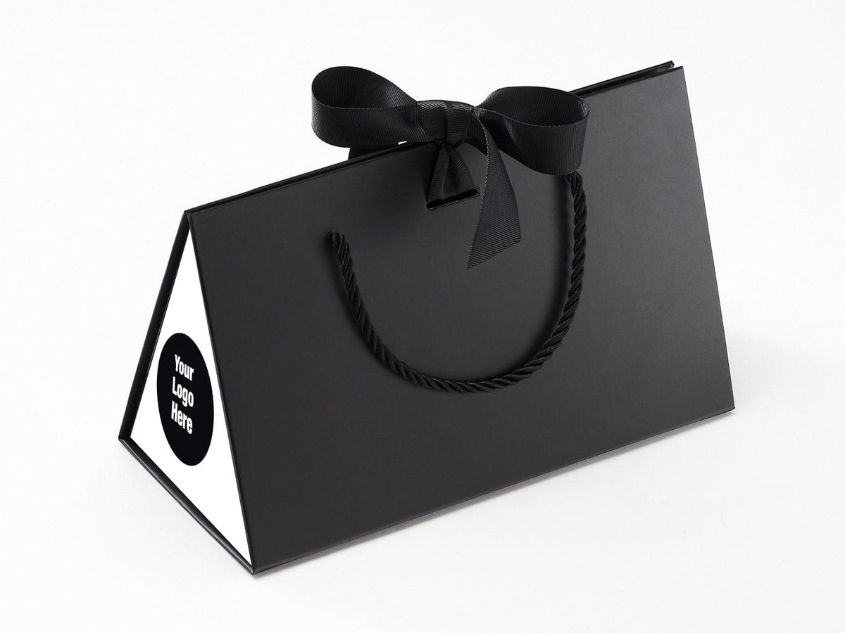 Medium Black BoxBags® Featured With Custom Logo Printed Side Panel Labels from brokenlogo
