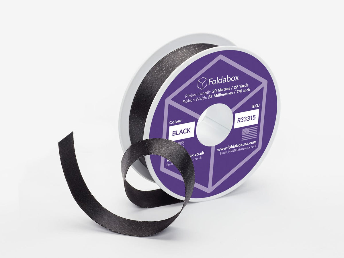 Black Metallic Sparkle 20m Ribbon Roll