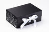 Black Botanical Sketch FAB Sides® Featured on Black Gift Box with White Satin Ribbon