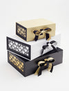 Black Hearts FAB Sides® Featured Over Gold Foil FAB Sides® on Black A4 Deep Gift Box