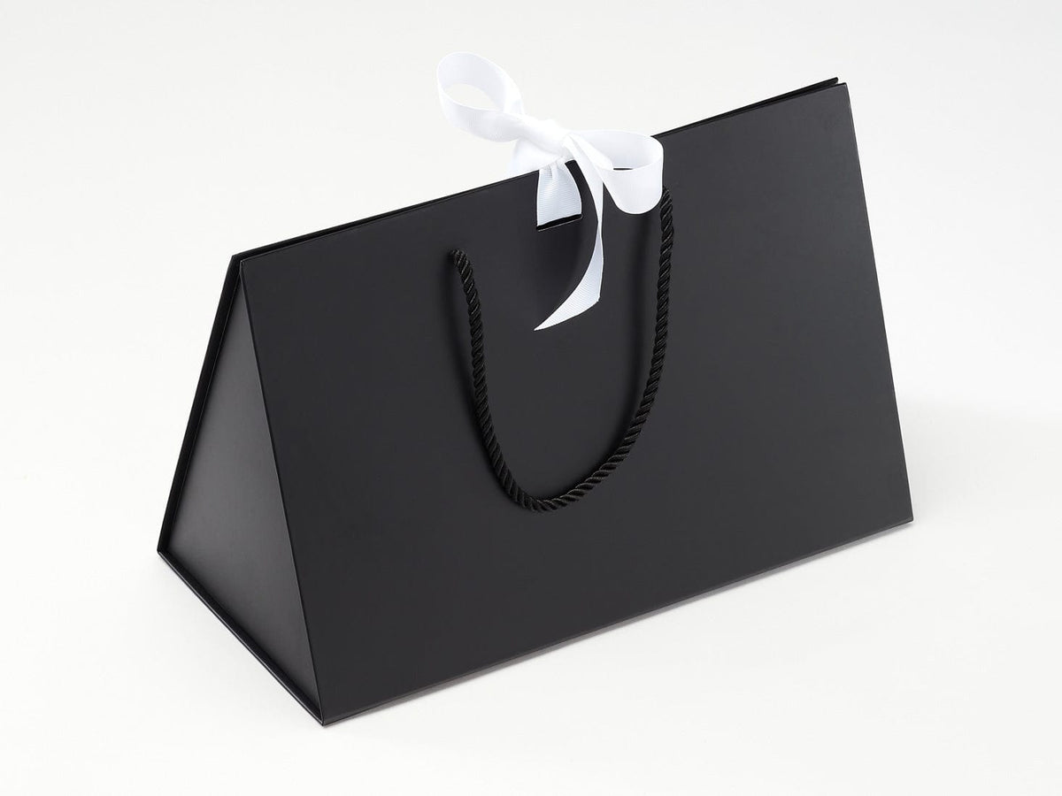 Large Black BoxBag® Featured with White Grosgrain Ribbon