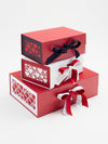 White Hearts FAb Sides® Featured on Red Gift Box with White Satin Double Ribbon