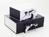 Black Matt FAB Sides® Featured on Black and White Gift Boxes with Black and White Ribbons