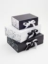 White Botanical Sketch FAB Sides® Featured on Black and White Gift Boxes