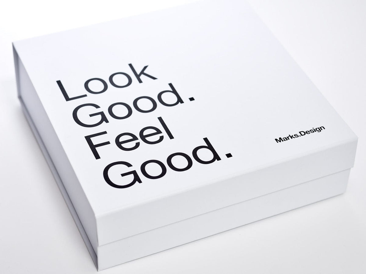 Black Custom Screen Print Onto White Gift Box