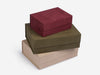 Burgundy Sage Green and Stone Stacked Faux Suede Gift Boxes