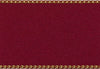 Burgundy Satin Ribbon with Gold Stitched Edge