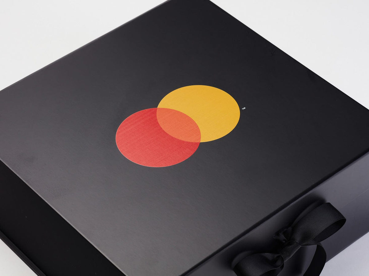 Custom CMYK Printed Design onto Black Gift Box