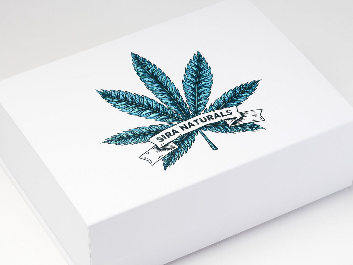 Custom CMYK Print Design Onto White No Ribbon Gift Box