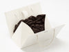 Ivory Boxbag with Chocolate Brown Tissue Paper scrunched inside on a white background