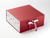 Xmas Tree Modern FAB Sides® Featured on Red XL Deep Gift Box with White Sparkle Satin Double Ribbon