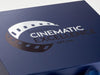 Example of Custom 2 Colour Foil Logo onto Navy Blue Gift Box