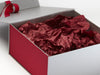 Claret FAB Sides® Featured with Claret Tissue Paper and Beauty Ribbon on Silver Gift Box