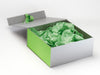 Classic Green FAB Sides® Featured with Classic Green Tissue and Ribbon on Silver Gift Box