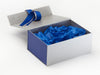 Cobalt Blue Tissue Paper Featured in Silver Gift Box with Cobalt FAB Sides®