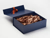 Copper Tissue Paper Featured with Navy Blue Gift Box