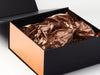 Rose Copper Foil FAB Sides® Featured on Black Gift Box with Copper Tissue