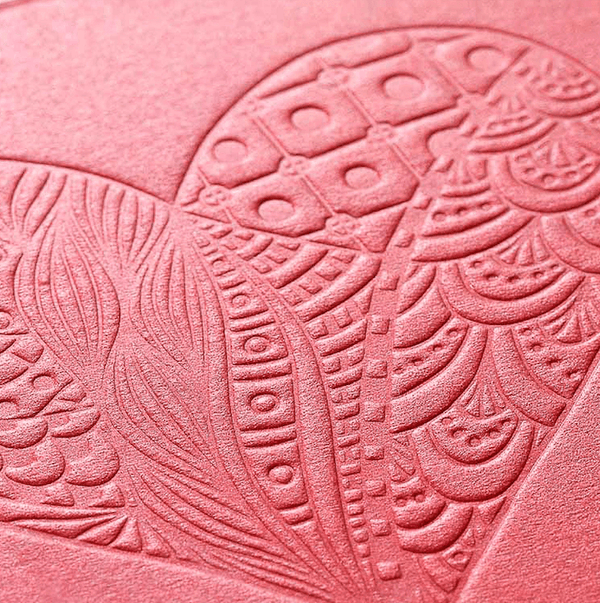 Example of a Debossed finish bottom right