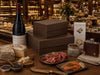 Dark Brown Faux Leather Gift Boxes for Gourmet Foods