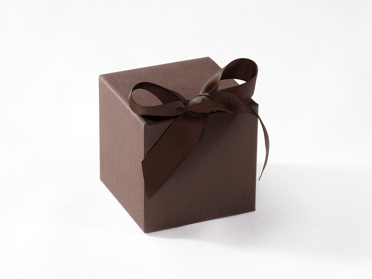 Dark Chocolate Brown Small Cube SoftBoxes Supplied with Ribbon