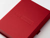 Custom Debossed Logo Featured on Red Shallow Gift Box