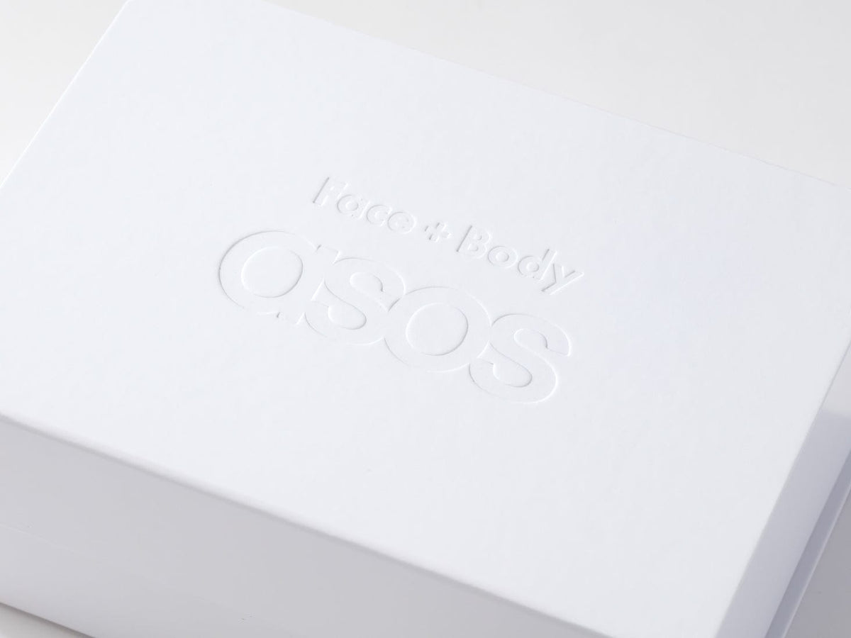 Custom Debossed Logo onto White Gift Box