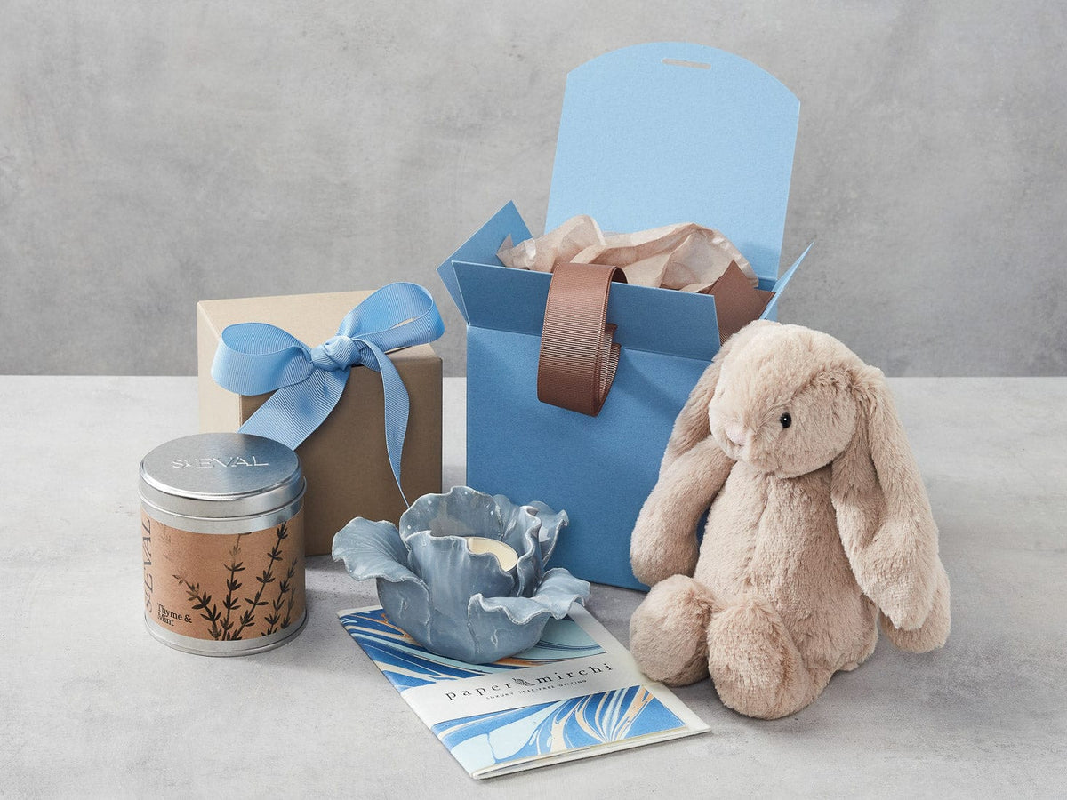 Dusky Blue Large Cube and Taupe Small Cube SoftBoxes