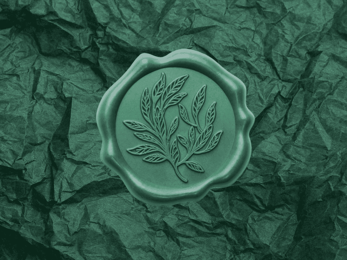 Forest Green Wax Seal Featured with Hunter Green Tissue Paper